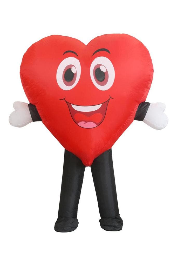 KIMU® Opblaas Kostuum Hart Opblaasbaar Pak Hartpak Mascotte, Kleding | Heren, Carnavalskleding en Feestkleding, Nieuw, Ophalen of Verzenden
