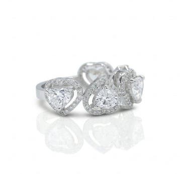 Bague tendance - 14 carats Or blanc - 2.65ct. tw. Diamant, Bijoux, Sacs & Beauté