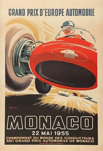 J. Ramel - GRAND PRIX DEUROPE AUTOMOBILE - MONACO 22 MAI, Antiquités & Art