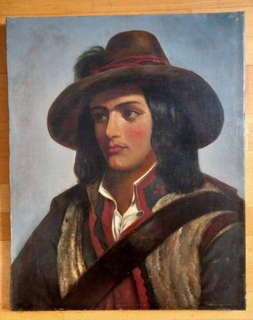 Europese school (XIX) - Portrait of a young handsome italian