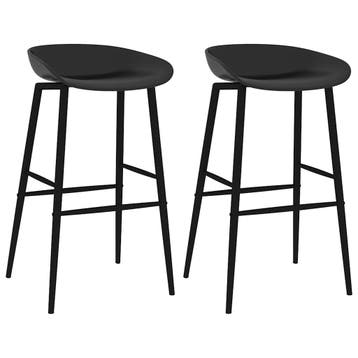 Set 2 zwarte barstoelen: Tweede kansje, OP = OP!, Verzenden, 60 tot 90 cm, Nieuw, Metaal