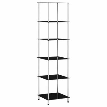 vidaXL Kastje 6-laags 40x40x160 cm gehard glas zwart, Verzenden, Nieuw