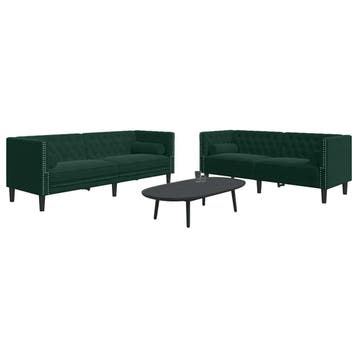 vidaXL 2-delige Loungeset Chesterfield en bolsters fluweel, Verzenden
