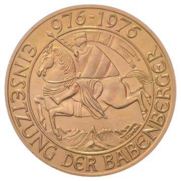 Gouden munt 1000 schilling Babenberger, Postzegels en Munten