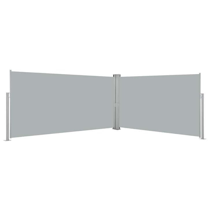 vidaXL Windscherm uittrekbaar 160x600 cm grijs, Jardin & Terrasse, Parasols, Envoi