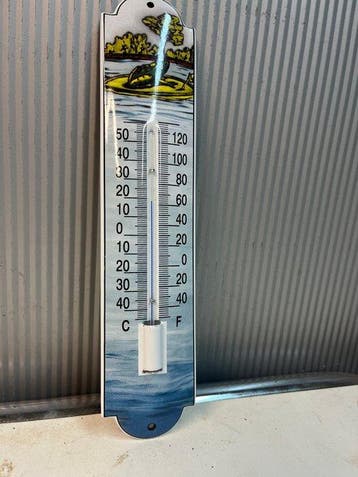 Vintage emaille thermometer – Kikker – Reclamebord - Emaille