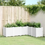vidaXL Plantenbak 160x120x53 cm polypropeen wit, Verzenden