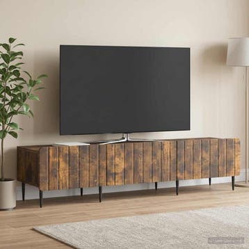 vidaXL TV Kast met lade Gerookt eiken 147 x 34,5 x 32 cm, Verzenden