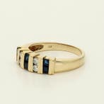 Ring - 14 karaat Geel goud Saffier - Diamant, Nieuw