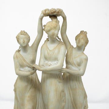 Scuola italiana (XIX) - sculptuur, Le tre Grazie - 33 cm -