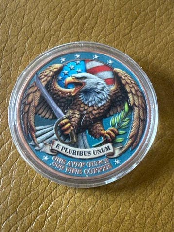 Monde. Medal Liberty or Death Proof Color 1 oz (Sans prix de
