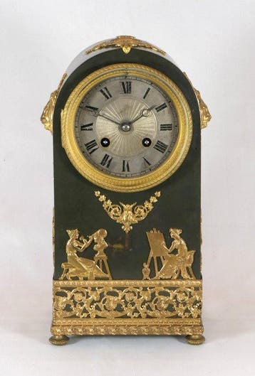Pendule - Metaal - 1800-1850 - brons-gepatineerd, Antiek en Kunst