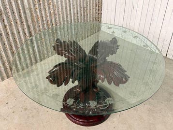 Italian design - Tafel - geëtst glas - In perfect condition, Antiek en Kunst