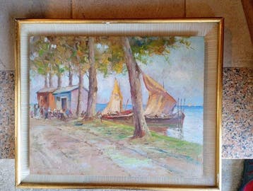 Nicola Fabbricatore (1888-1962) - Festa in riva al mare