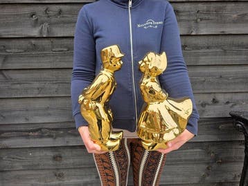 Beeld, Romantic Gold Couple - 30 cm - Porselein - 2026