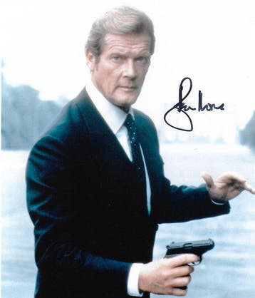 Roger Moore - Autographed Photo Octopussy James Bond 007, Verzamelen, Nieuw
