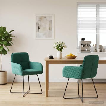 vidaXL Eetstoelen 2 st fluweel Turquoise 59 x 56,5 x 86 cm, Huis en Inrichting, Stoelen, Verzenden, Nieuw