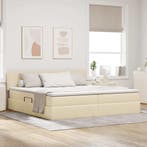 vidaXL Opbergbed met LED met matras met LED Crème 200 x 200, Verzenden, Nieuw