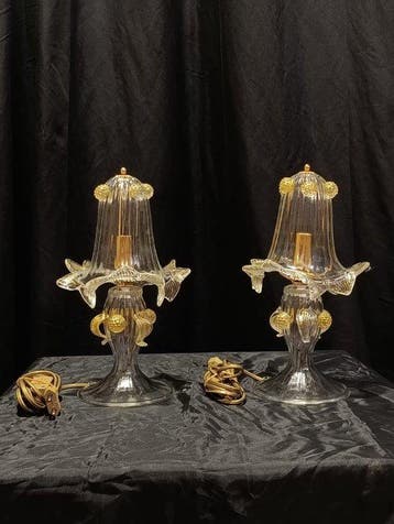 Zanchi - Lamp - Meer - Muranoglas - Een paar tafellampen