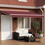 vidaXL Handmatig uitschuifbare luifel Bordeauxrood 4,5 × 3,5, Tuin en Terras, Verzenden, Nieuw