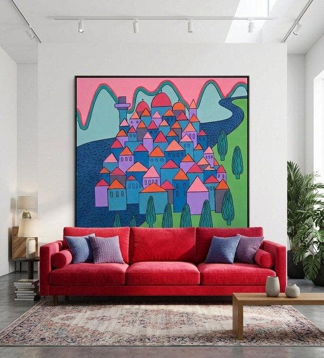 Stanislav Silantiev - On the way to Florence NO RESERVE XL, Antiek en Kunst, Kunst | Schilderijen | Modern