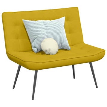 vidaXL Bankje 110x74x84 cm fluweel geel, Verzenden, Nieuw