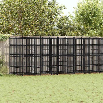 vidaXL Hondenkennel 18,43 m² staal, Dieren en Toebehoren, Verzenden, Nieuw