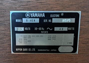 Yamaha - B-4CR - - Elektronisch orgel - Japan - 1972 (Zonder