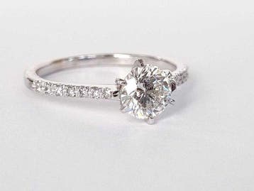 Verlovingsring - 18 karaat Witgoud - 0.90ct. tw. Diamant