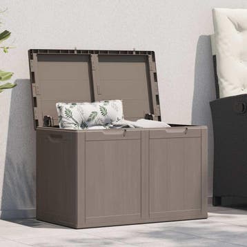 vidaXL Tuinbox 180 L PP houtlook bruin, Verzenden, Nieuw