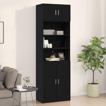 vidaXL Wandkast Zwart eiken 70 x 42.5 x 40 cm Bewerkt hout, Huis en Inrichting, Verzenden, Nieuw