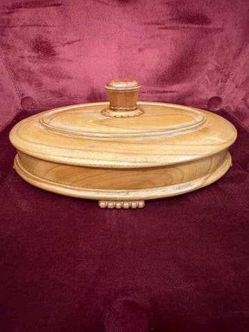 Vintage - Kist - Hout - Gedraaid houten juwelenkistje