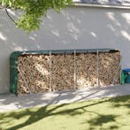 vidaXL Houthouder Groen 300x45x100 cm Gegalvaniseerd Staal, Verzenden