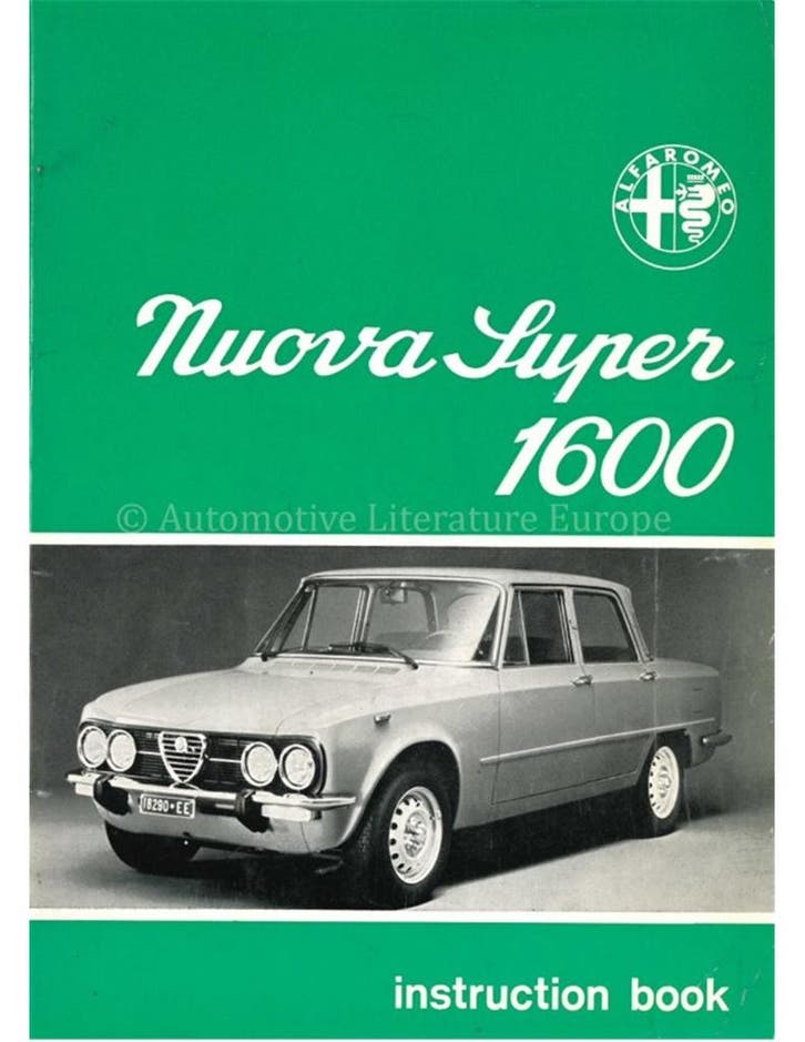 1974 ALFA ROMEO GIULIA NUOVA SUPER INSTRUCTIEBOEKJE ENGELS, Autos : Divers, Modes d'emploi & Notices d'utilisation