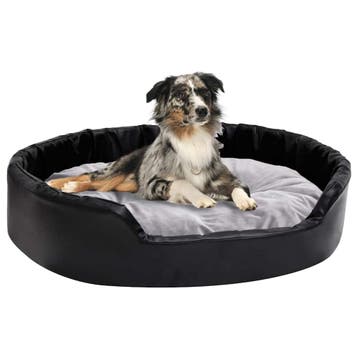 vidaXL Hondenmand 90x79x20 cm pluche en kunstleer zwart en, Verzenden, Nieuw