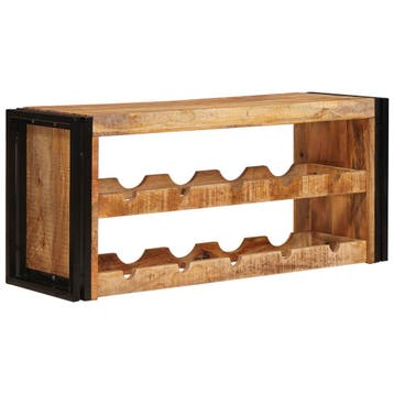 vidaXL Wijnrek Bruin 100 x 45 x 33 cm Massief Ruw Mango Hout, Verzenden, Nieuw