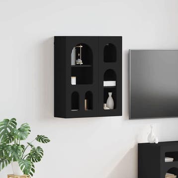 vidaXL Hangkast met plank ELST Zwart 59 x 20 x 71,5 cm, Verzenden
