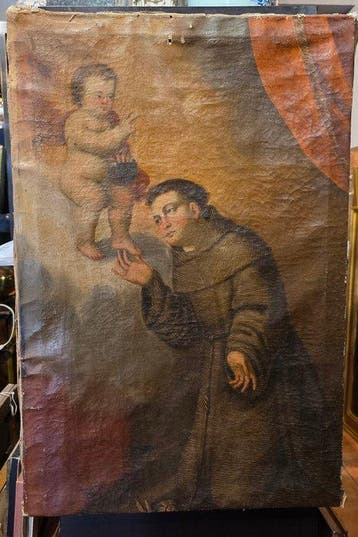 Europese school (XVIII) - San Antonio con niño, Antiek en Kunst