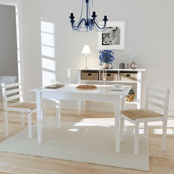 vidaXL Eetkamerstoelen 2 st massief rubberwood en fluweel, Verzenden, Nieuw