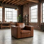 Leren fauteuil Fine, Huis en Inrichting, Nieuw, Ophalen of Verzenden, 100 tot 125 cm, Eigentijds, Klassiek, Modern
