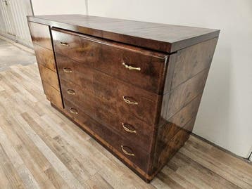 Credenza - Dressoir Art Deco in walnotenhout en blond