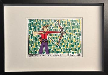 James Rizzi (1950-2011) - Aiming for the Middle, Antiek en Kunst