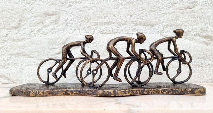 Beeldje - Peleton wielrenners - Brons, Antiquités & Art, Art | Objets design