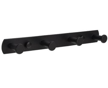 Garderoberek 4 haken zwart 265 mm, Nieuw, Overige materialen
