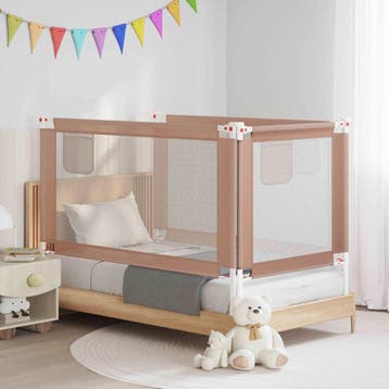vidaXL Bedhekje peuter 150x25 cm stof taupe, Verzenden