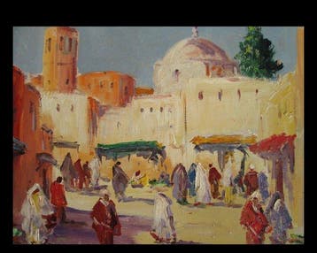 Bruno Retaux (1947) - Place animée de Marrakech