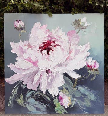 Ekaterina Dzuba (1982) - PIVOINES _ 100x100cm.