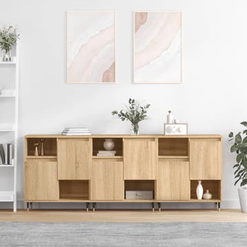 vidaXL Dressoirs 3 st bewerkt hout sonoma eiken, Verzenden