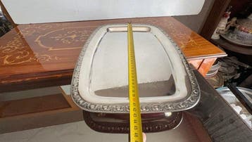 Plateau - Plaqué(e) argent, Plaqué argent sur cuivre /, Antiquités & Art