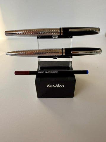Scrikss - 2er-Set Pera477 Schwarzer Lack & Graviertes Chrom